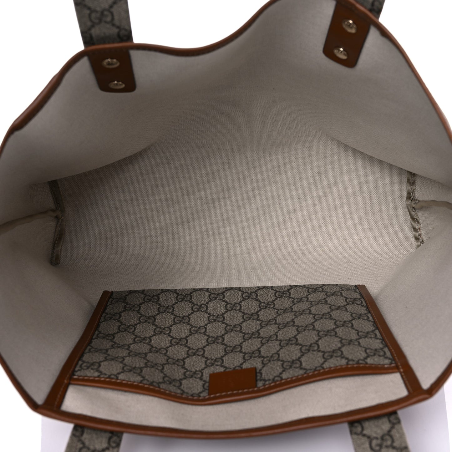 GG Plus Monogram Medium Signature Web Loop Tote Brown