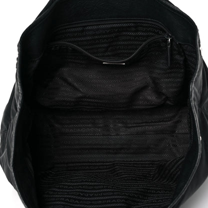 Prada Tessuto Nylon Soft Calf Tote Black 6 of 7