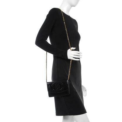 Chanel Patent Timeless CC Wallet On Chain WOC Black 2 of 9
