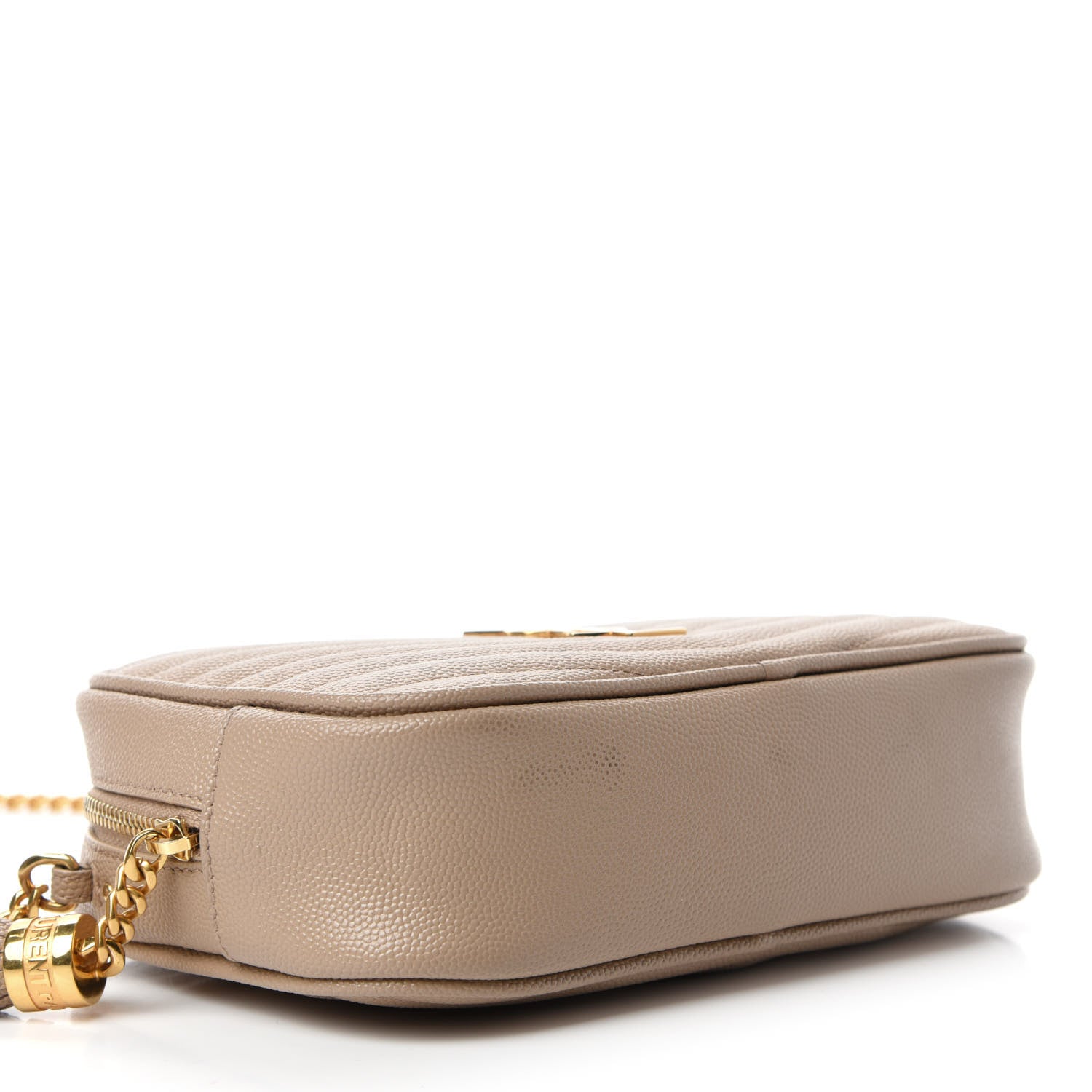 Saint Laurent Grain De Poudre Matelasse Monogram Mini Lou Camera Bag Dark Beige 4 of 12