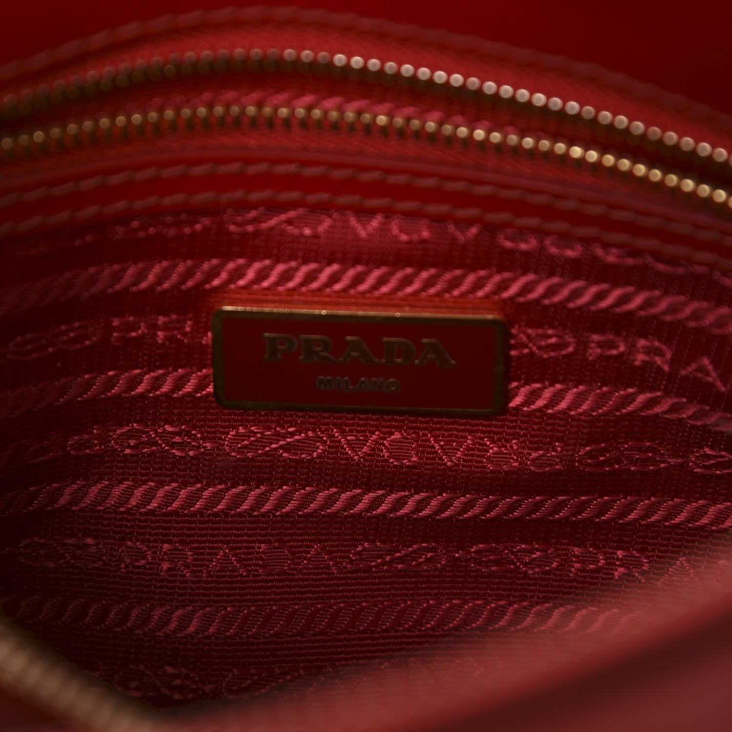 Prada Saffiano Vernice Mini Promenade Tote Rosso 9 of 20
