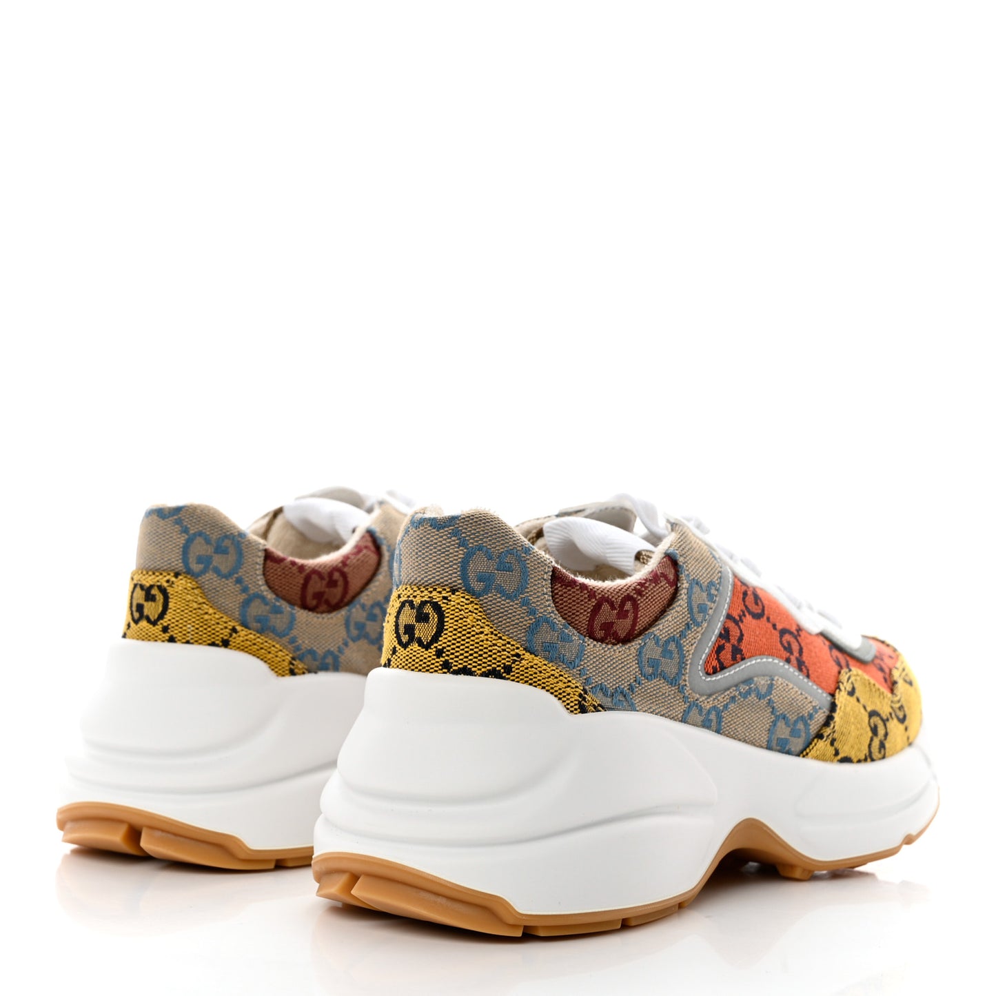 Monogram Multicolor Demetra Womens Rhyton Sneakers 36 Yellow Blue Great White Tabasco
