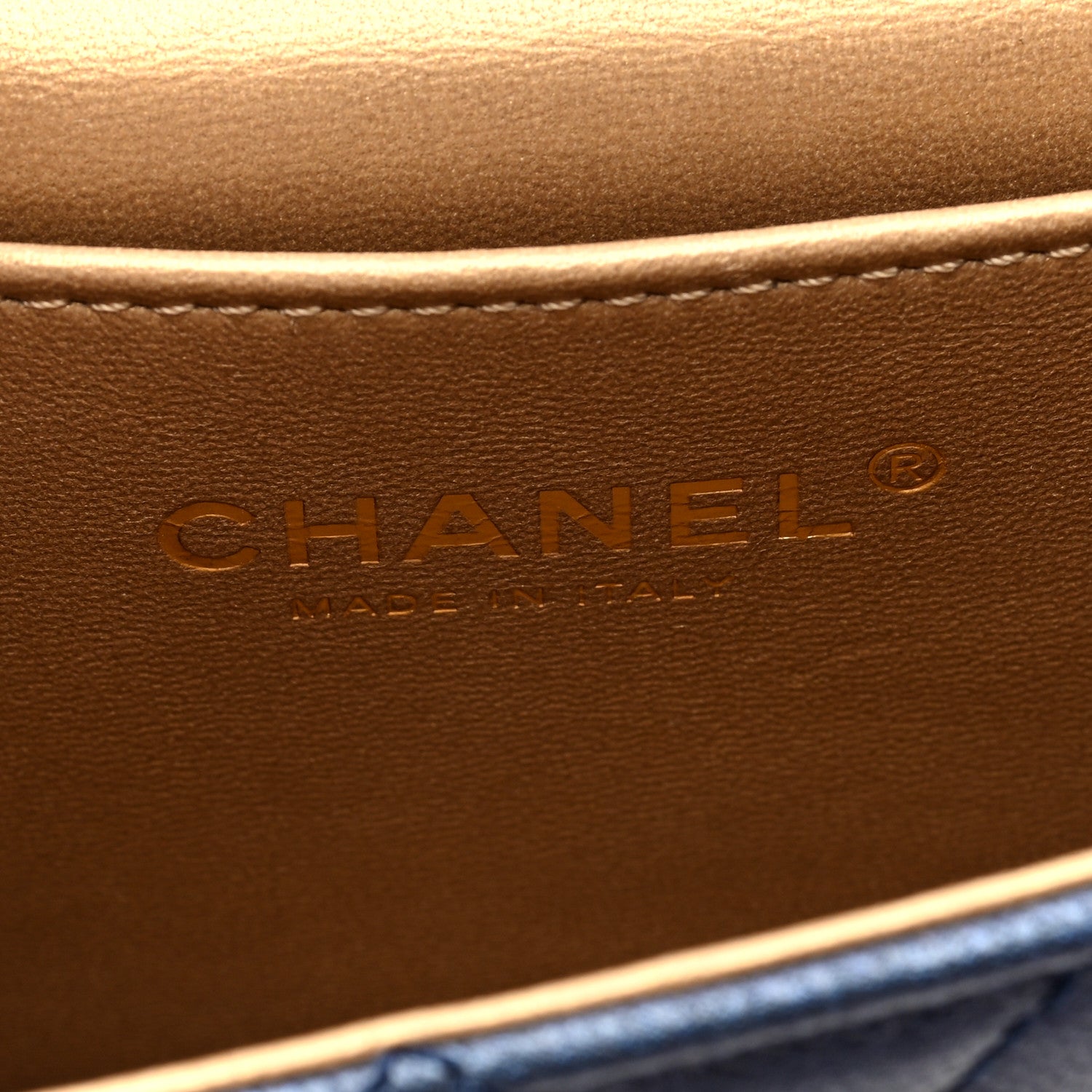 Chanel Iridescent Lambskin Quilted Chic Pearls Flap Navy Blue 6 of 10