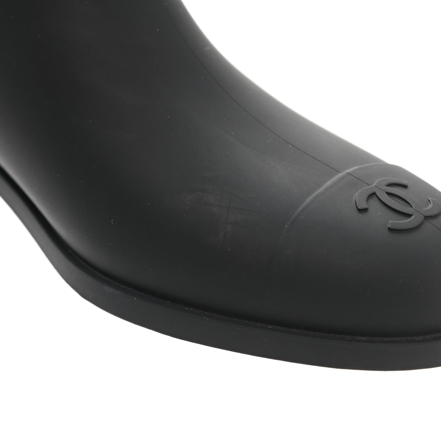 Rubber Quilted Rain Boots 41 Black