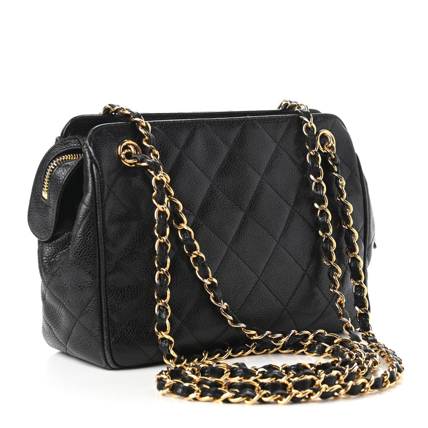 Caviar Quilted Camera Case Black