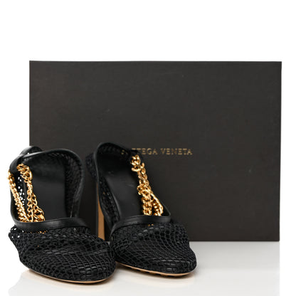 Bottega Veneta Mesh Calfskin Chain Stretch Pumps 38.5 Black 16 of 16