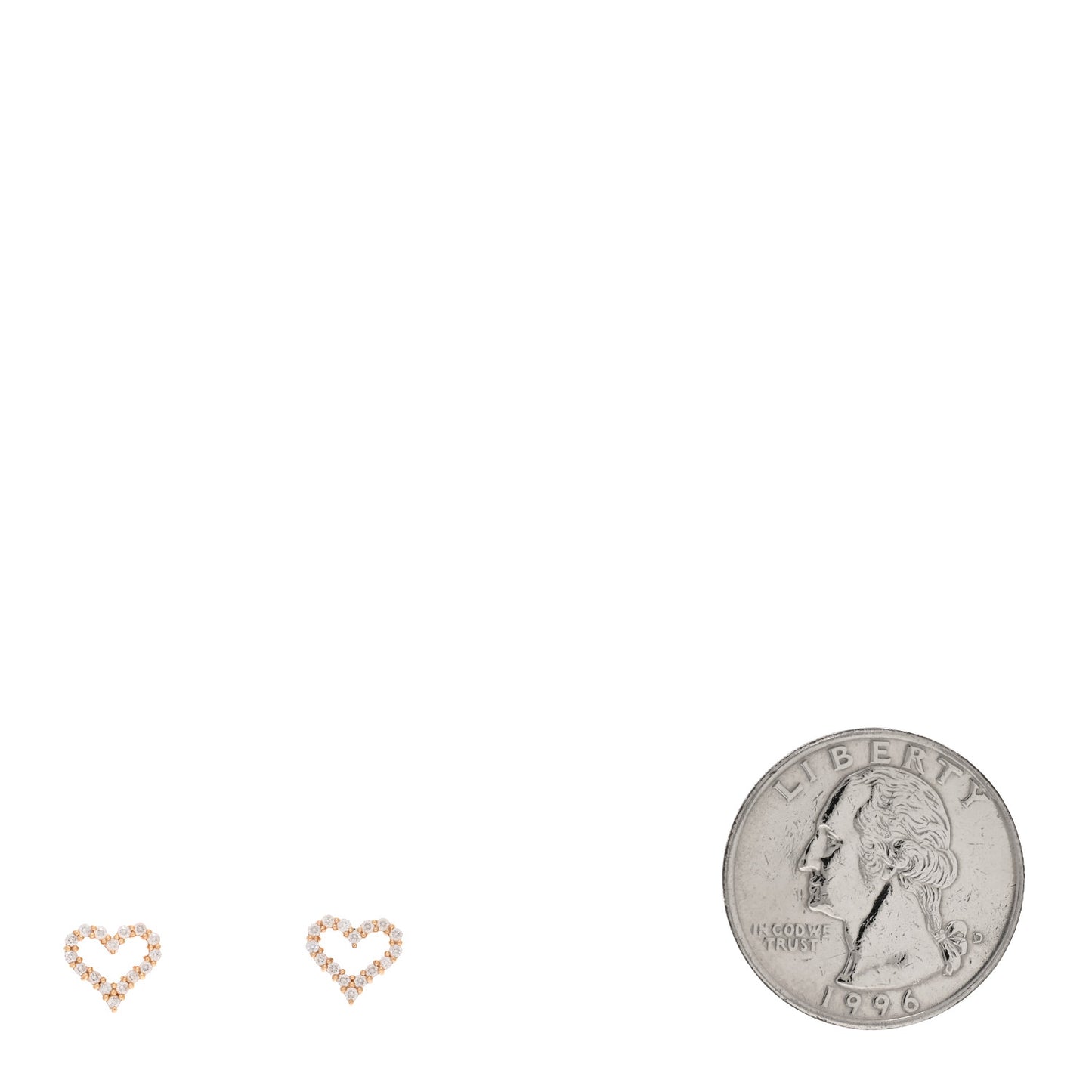 18K Rose Gold Diamond Extra Mini Heart Earrings