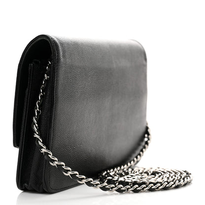 Chanel Caviar Sevruga Wallet on Chain WOC Black 3 of 15