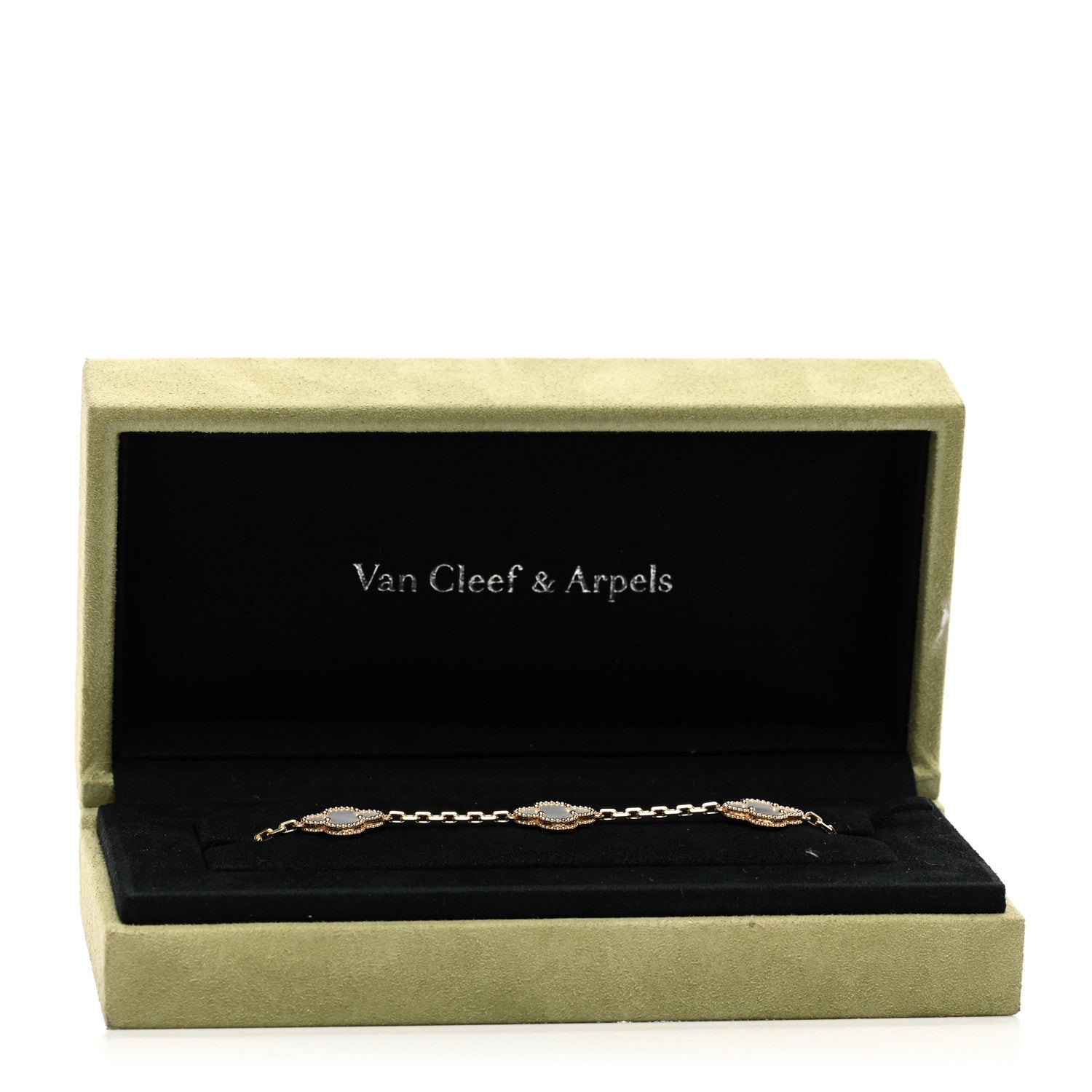 Van Cleef & Arpels 18K Yellow Gold Mother of Pearl 5 Motifs Vintage Alhambra Bracelet 4 of 4