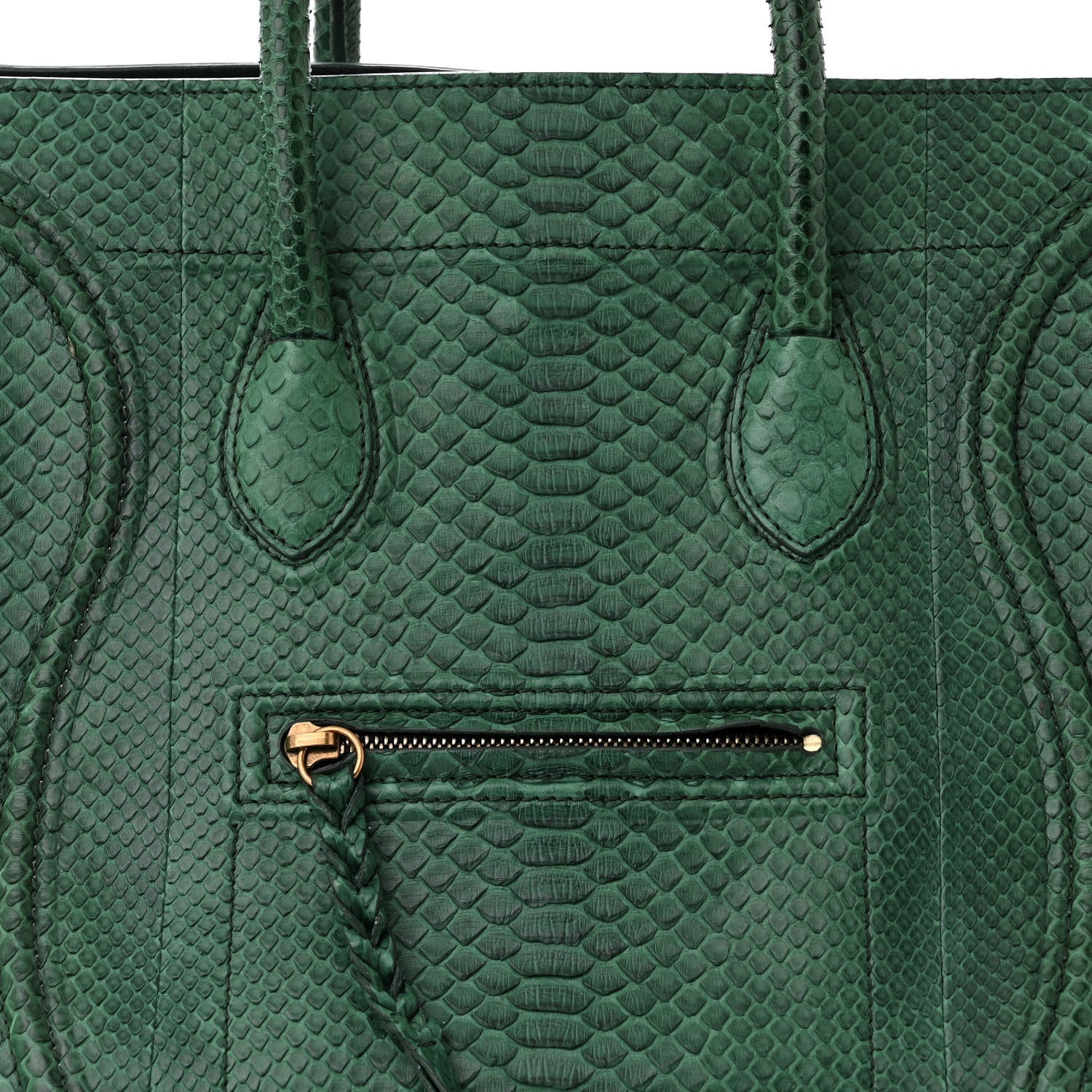 Celine Snakeskin Medium Phantom Luggage Green 8 of 11