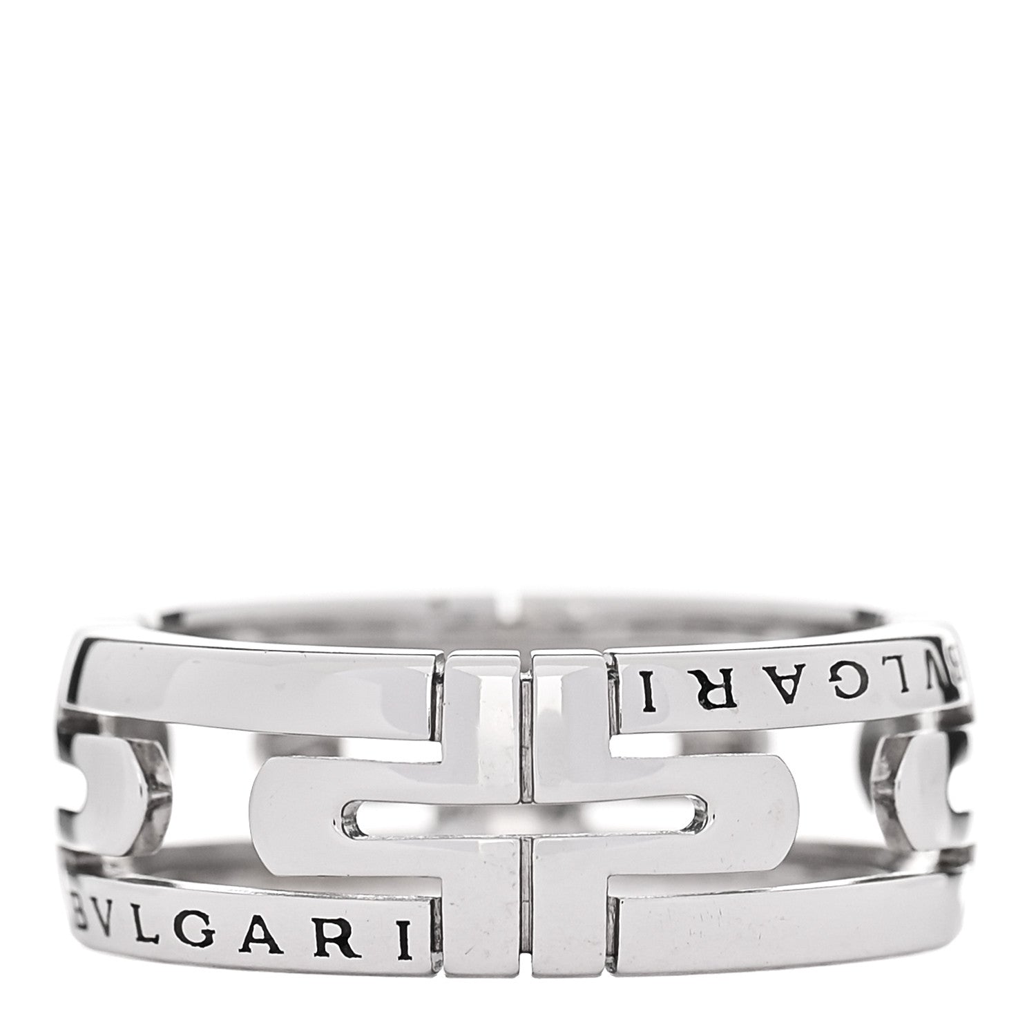 Bulgari 18K White Gold Parentesi Band Ring 58 8.25 1 of 5