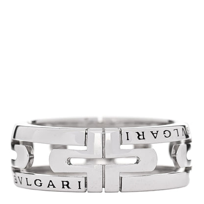 Bulgari 18K White Gold Parentesi Band Ring 58 8.25 1 of 5