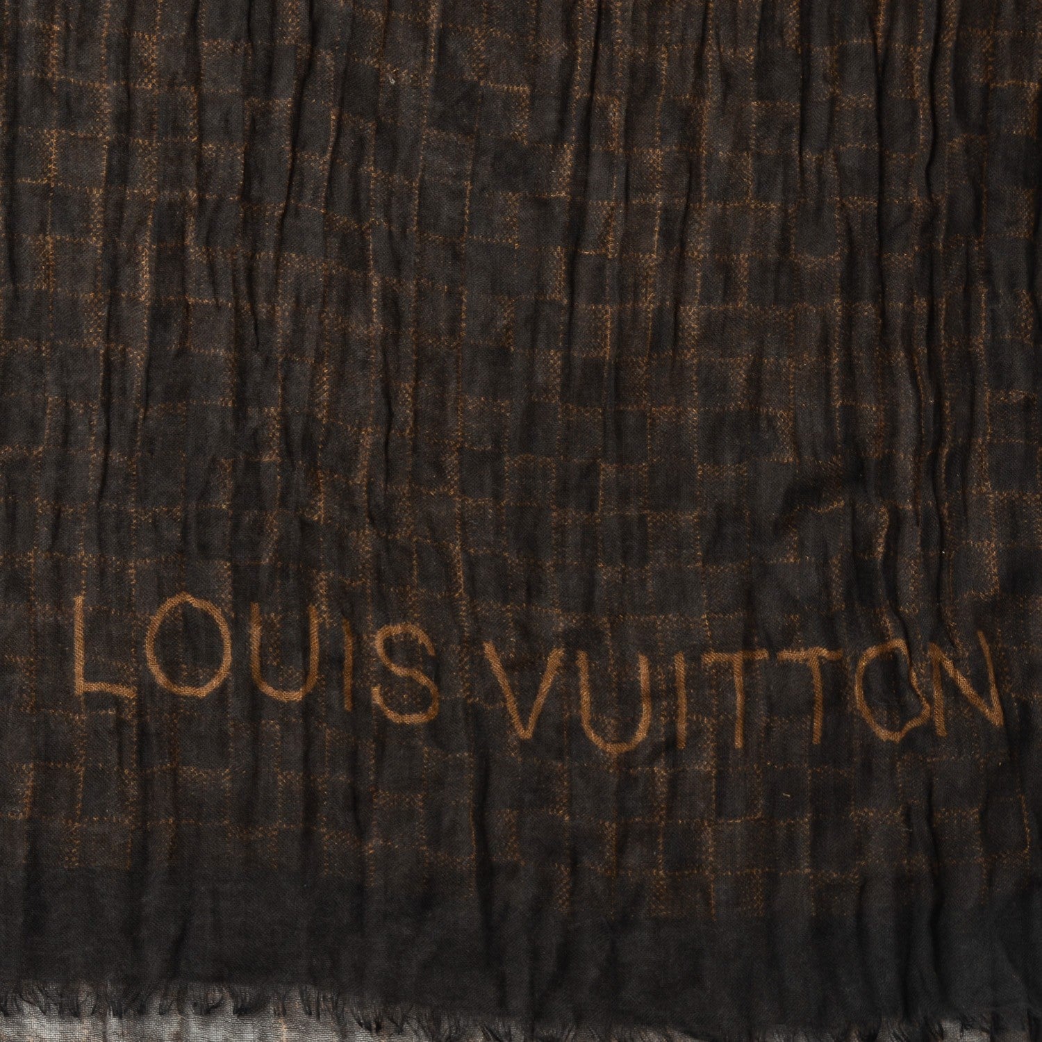 Louis Vuitton Cashmere Silk Etole Stole Damier Ebene 4 of 6