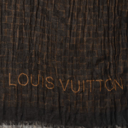 Louis Vuitton Cashmere Silk Etole Stole Damier Ebene 4 of 6