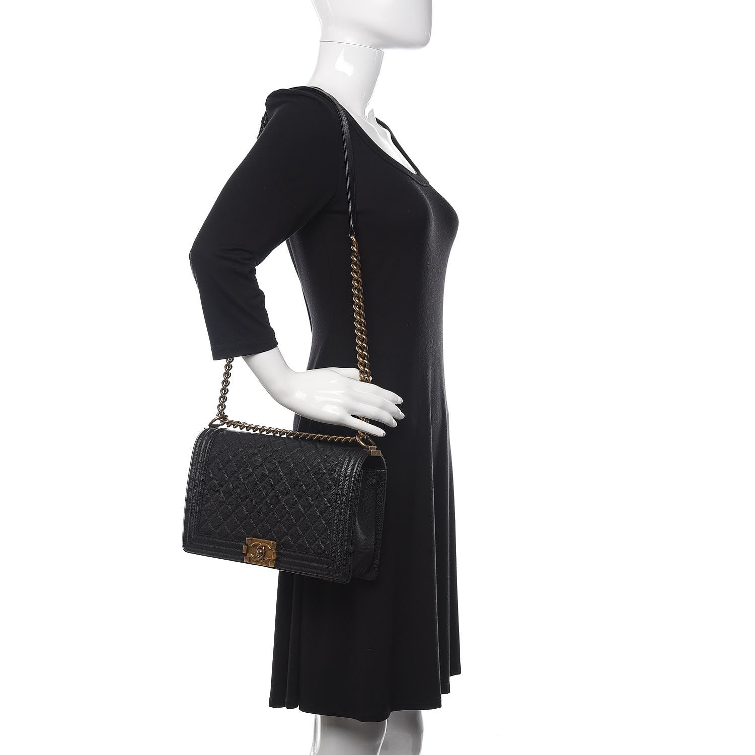 Chanel Caviar Quilted New Medium Boy Flap Black 2 of 11