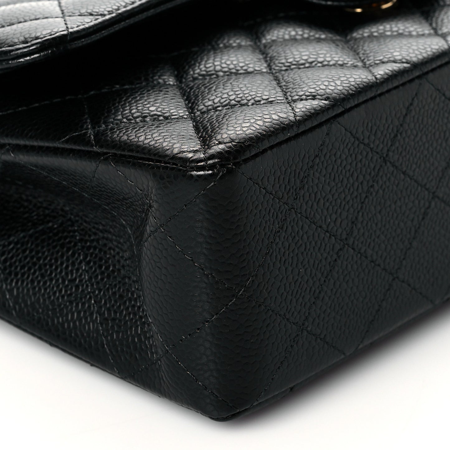Caviar Quilted Small Double Flap Black