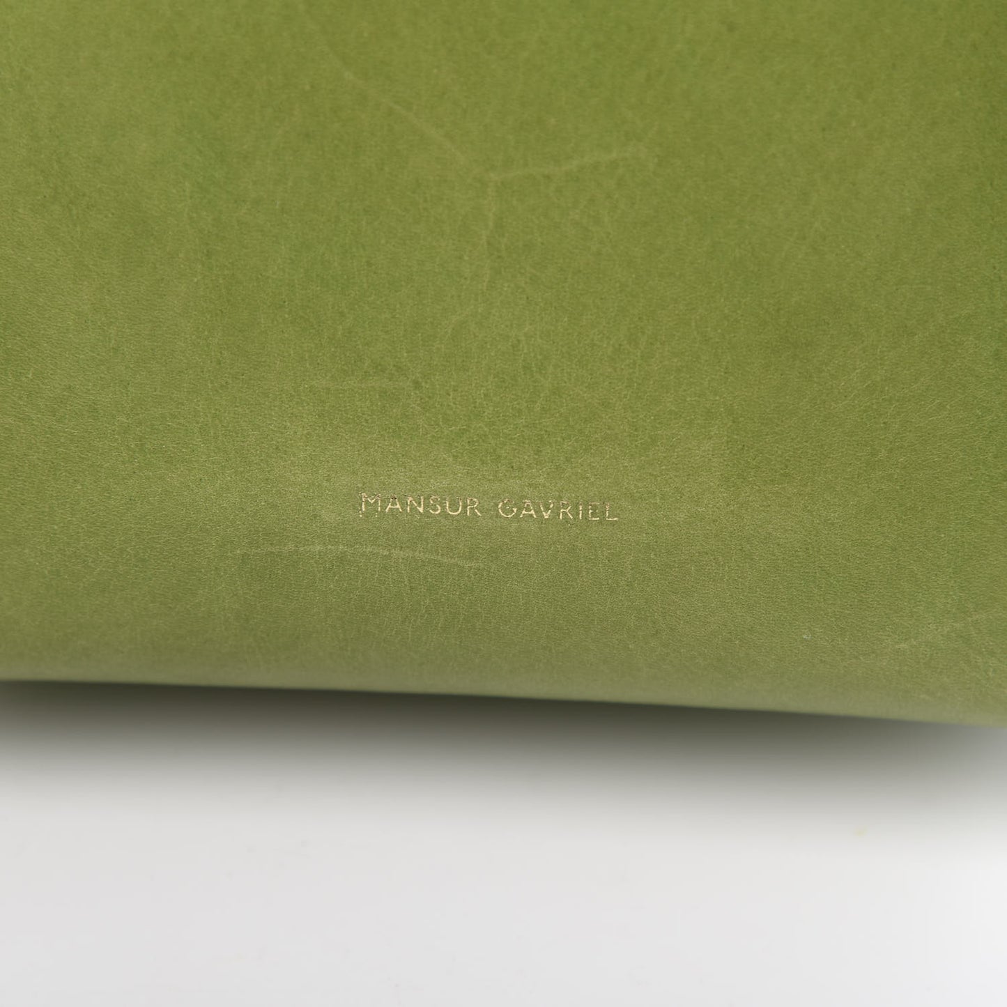 Vegetable Tanned Calfskin Mini Bucket Bag Verde Raw