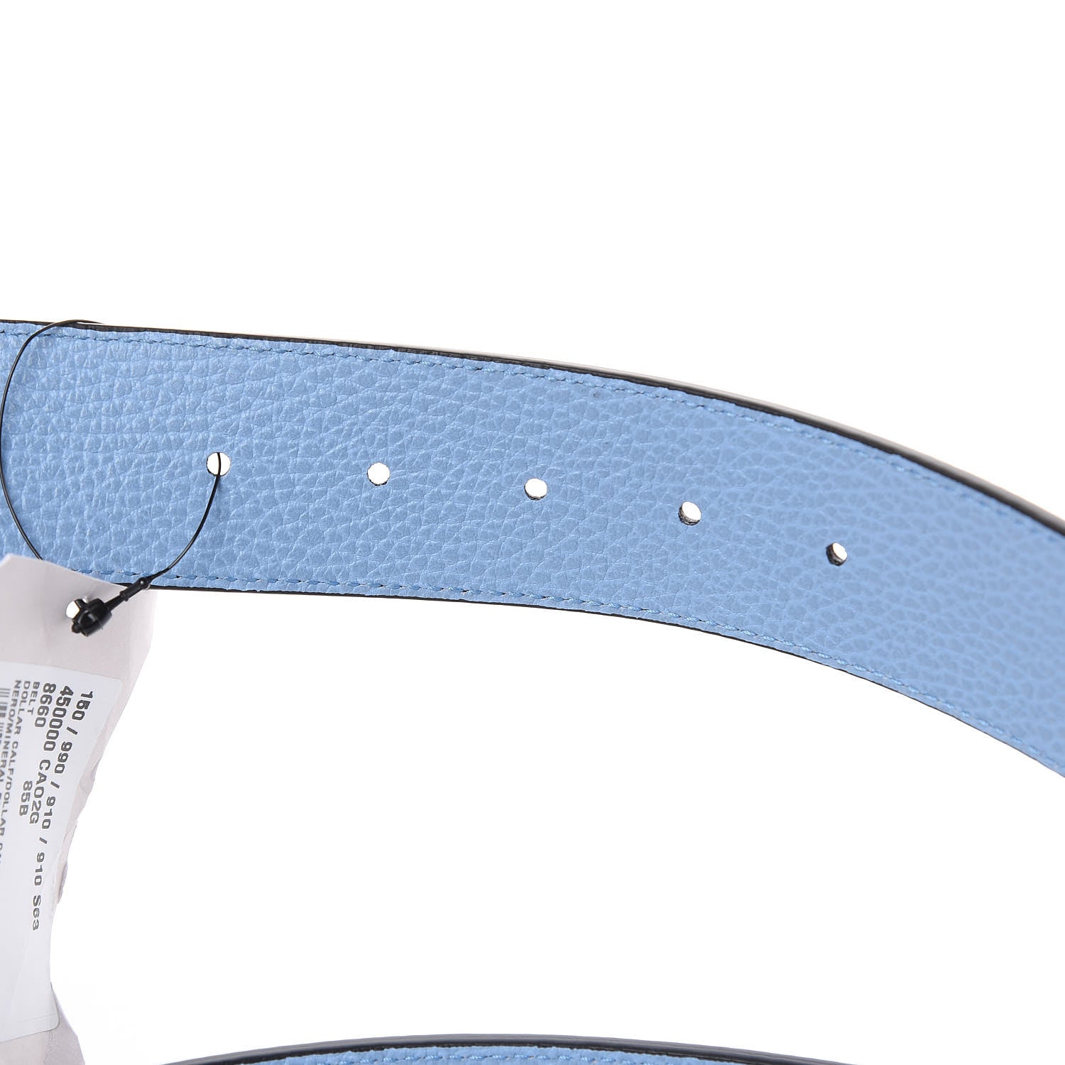 Gucci Dollar Calfskin 1973 Reversible Belt 85 34 Black Mineral Blue 4 of 5