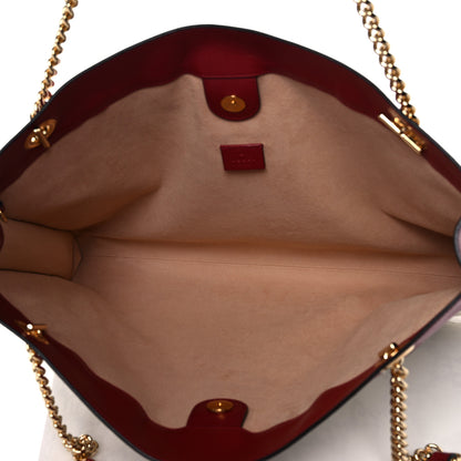 Gucci Tweed GG Monogram Large Rajah Chain Tote White Black Romantic Cherry 5 of 10