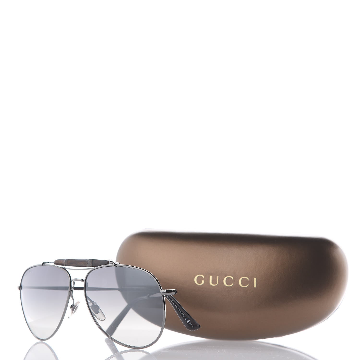 Gucci Bamboo Aviator GG 2235/S Sunglasses Gray Gunmetal 7 of 7