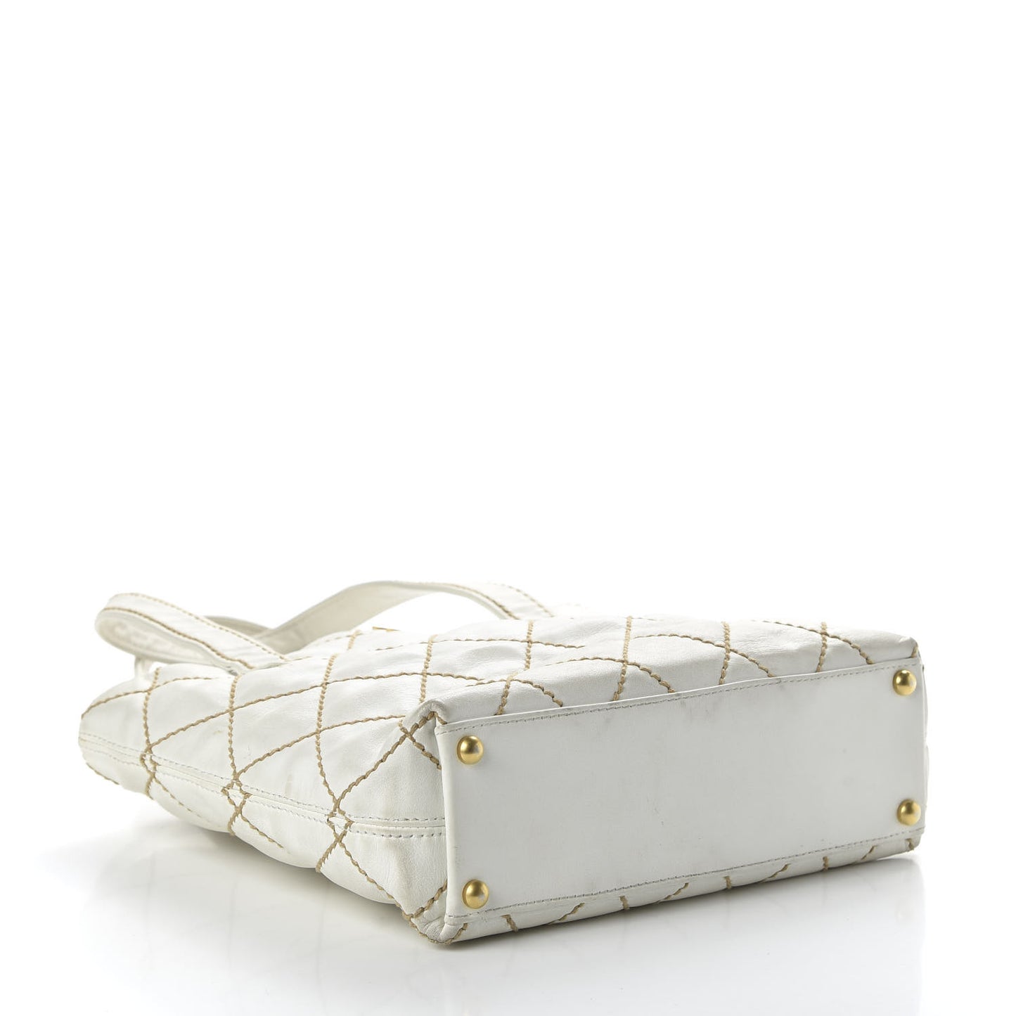 Calfskin Wild Stitch Tote White