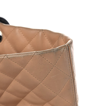 Chanel Calfskin Quilted Large Cambon Tote Beige Black 13 of 13