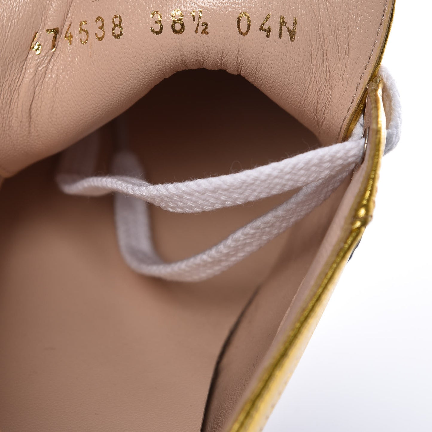 Metallic Nappa Sylvie Web Peggy Platform Sneakers 38.5 Oro Vecchio