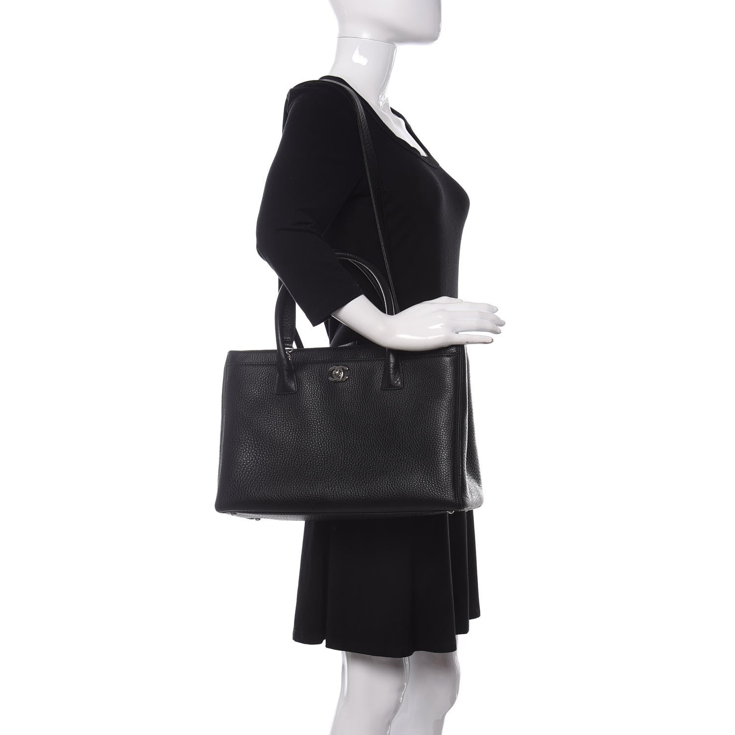 Chanel Calfskin Cerf Executive Shopper Tote Black 2 of 11