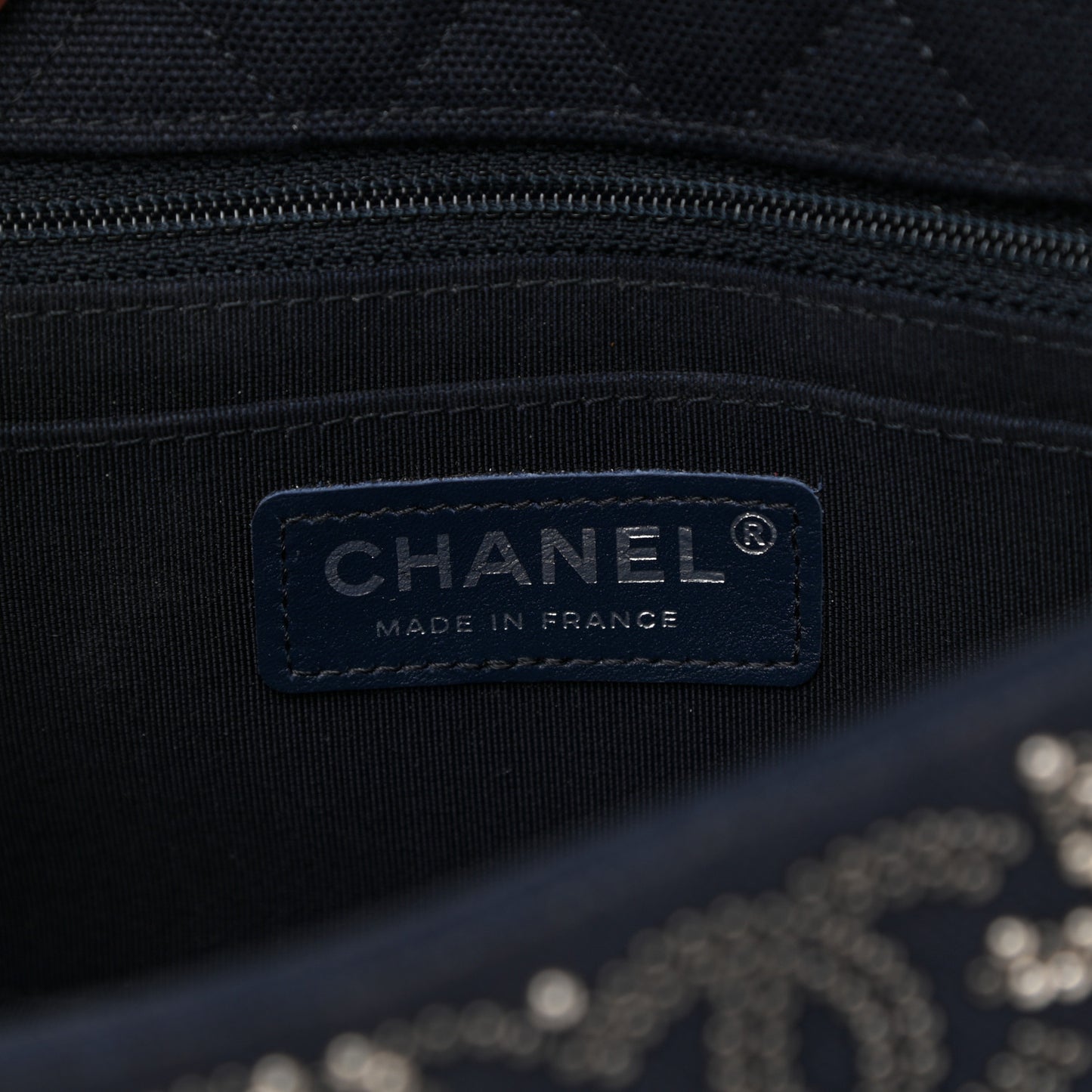 Canvas Studded Mini Rectangular Flap Navy