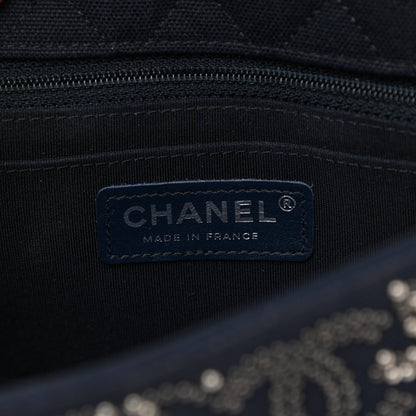 Chanel Canvas Studded Mini Rectangular Flap Navy 6 of 11