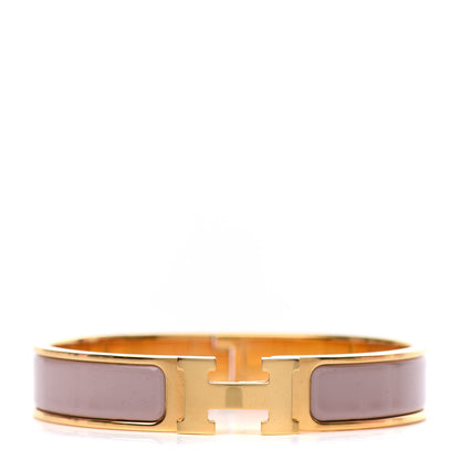 Hermes Enamel Narrow Clic Clac H Bracelet PM Bois De Rose 1 of 4