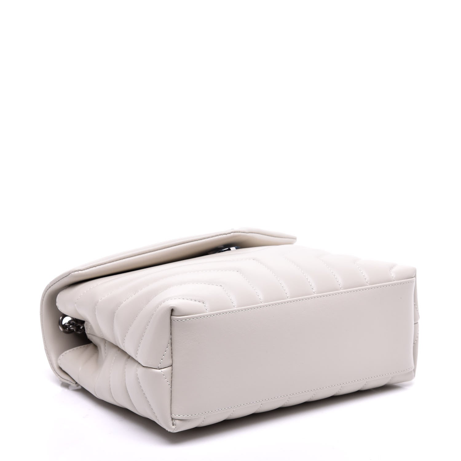 Saint Laurent Calfskin Y Quilted Monogram Small Loulou Chain Satchel Ivory 4 of 8