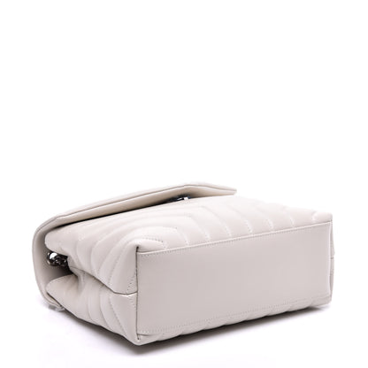 Saint Laurent Calfskin Y Quilted Monogram Small Loulou Chain Satchel Ivory 4 of 8