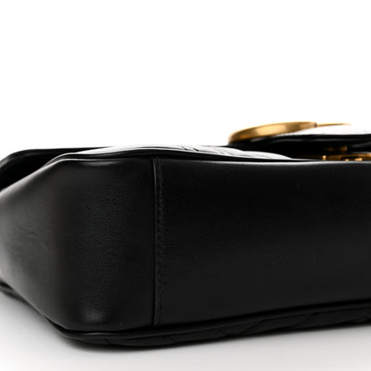 Gucci Calfskin Matelasse Small GG Marmont Shoulder Bag Black 9 of 10