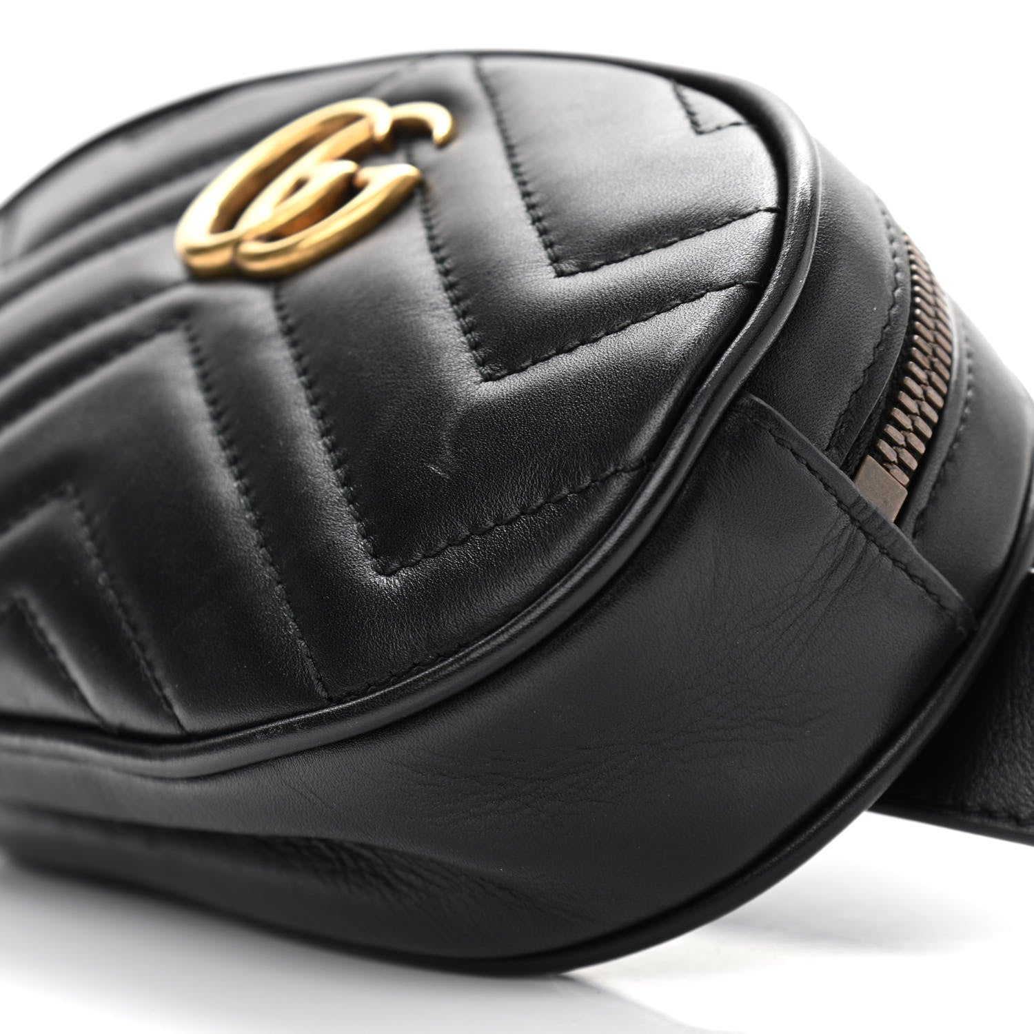 Gucci Calfskin Matelasse GG Marmont Belt Bag 95 38 Black 10 of 10
