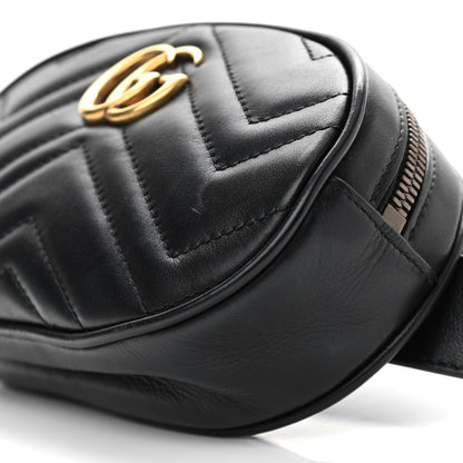 Gucci Calfskin Matelasse GG Marmont Belt Bag 95 38 Black 10 of 10