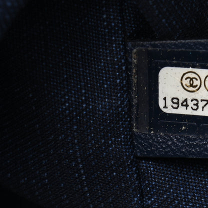 Chanel Denim Medallion Quilted Drawstring Bag Blue 7 of 10