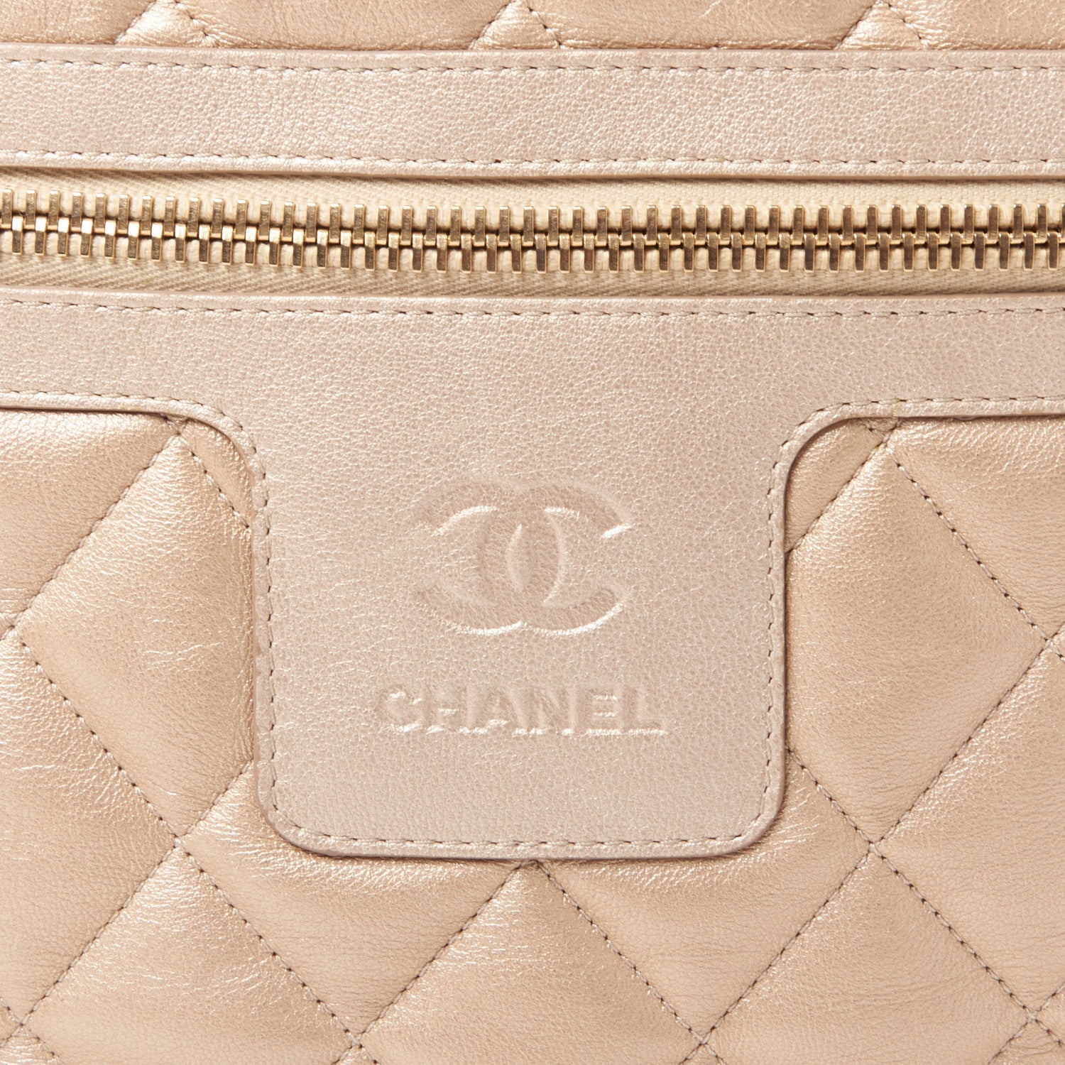 Chanel Metallic Lambskin Quilted Large Coco Cocoon Tote Light Gold 7 of 9