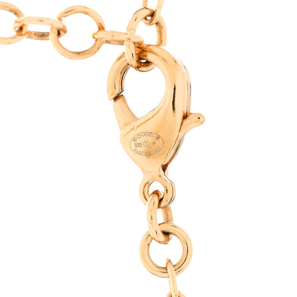 Chanel Metal Crystal 90's Icon Logo Necklace Gold 5 of 6