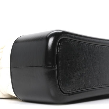 Chanel Aged Calfskin Quilted Medium Gabrielle Hobo Black White 9 of 10