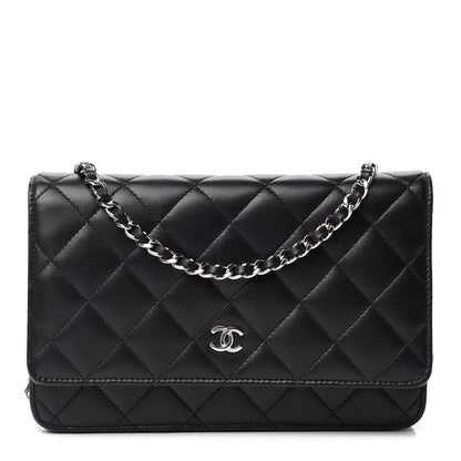 Chanel Lambskin Quilted Wallet On Chain WOC Black 1 of 12