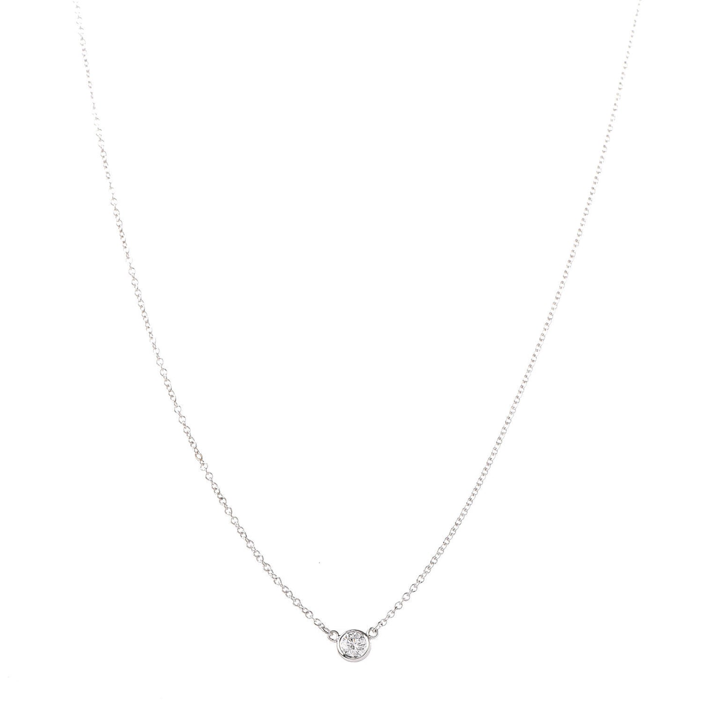 Platinum Diamond .17ct Elsa Peretti Diamonds by the Yard Pendant Necklace