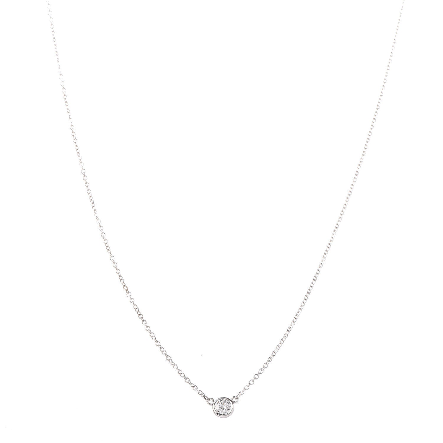 Tiffany Platinum Diamond .17ct Elsa Peretti Diamonds by the Yard Pendant Necklace 1 of 6