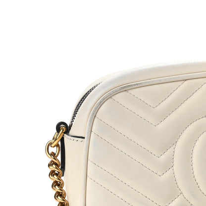 Gucci Calfskin Matelasse Small GG Marmont Chain Shoulder Bag White 8 of 9