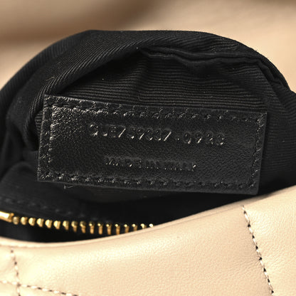 Saint Laurent Lambskin Quilted Toy Loulou Puffer Monogram Chain Satchel Dark Beige 7 of 10