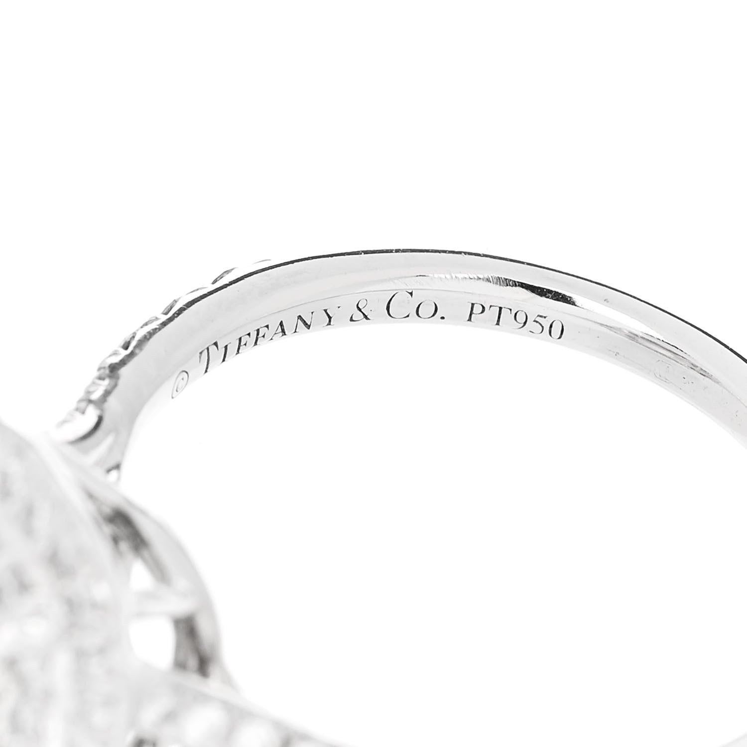 Tiffany Platinum Diamond 1.10ct Soleste Cushion Cut Double Halo Engagement Ring 49 5 5 of 7