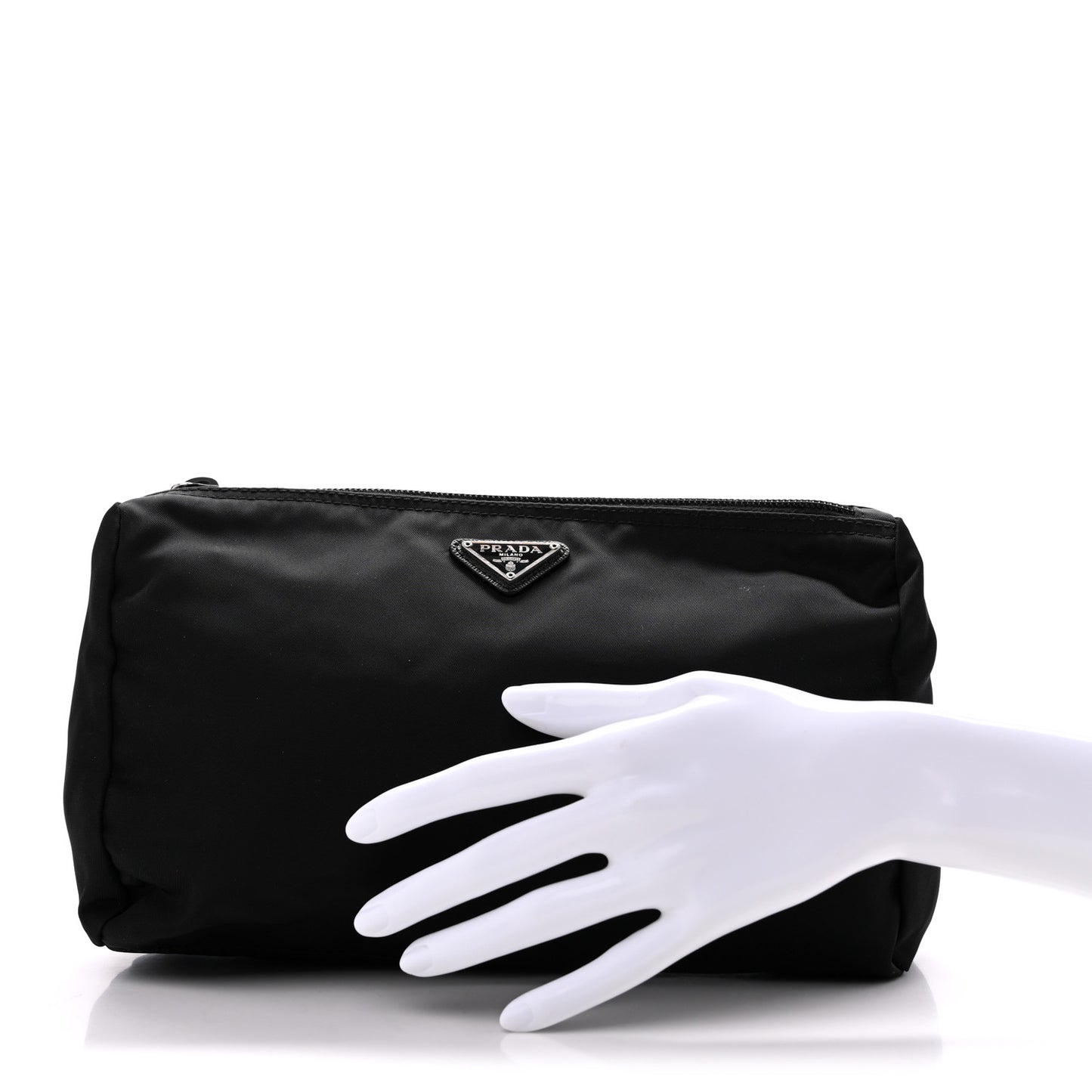 Nylon Tessuto Cosmetic Pouch Black