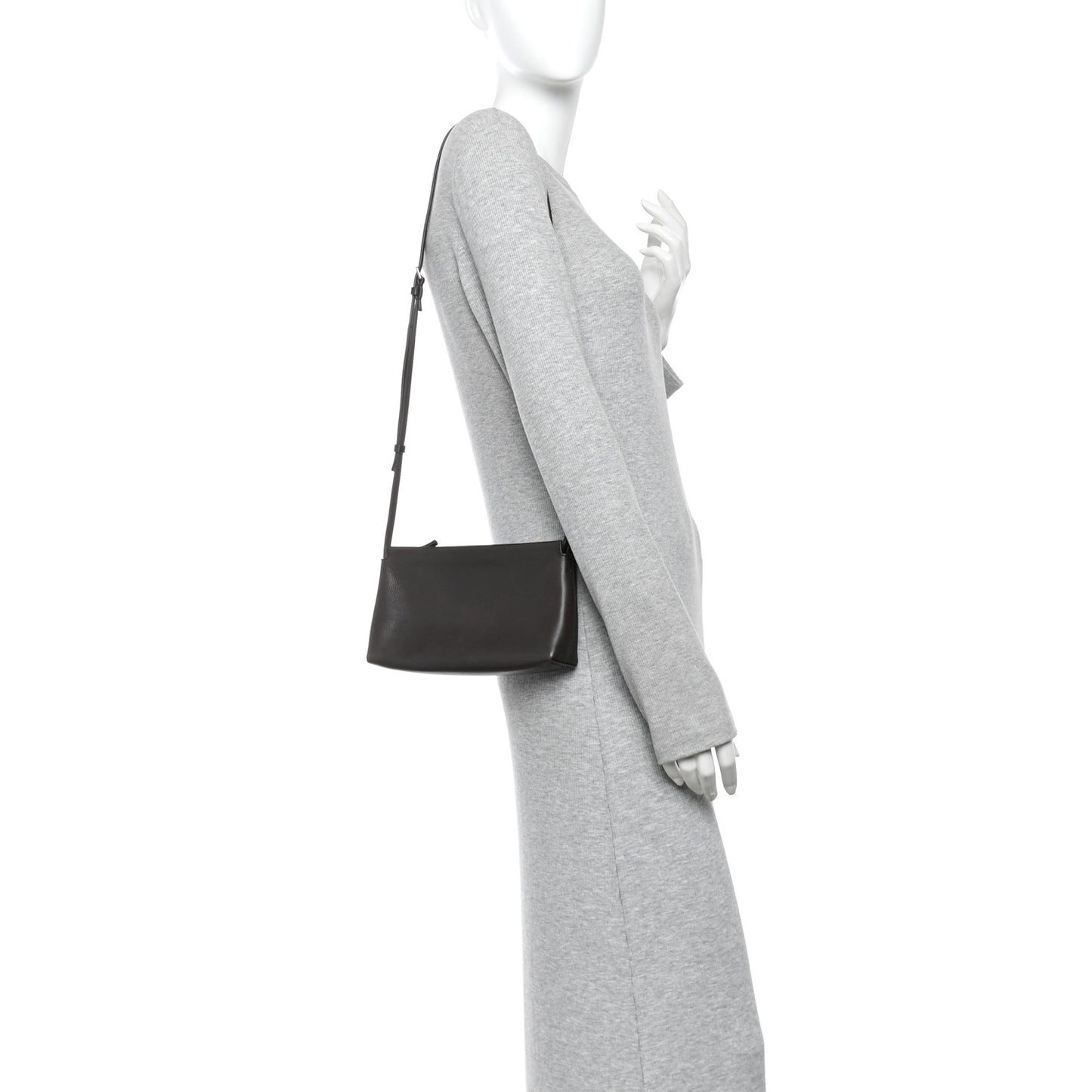 Grained Calfskin Rene Crossbody Dark Brown