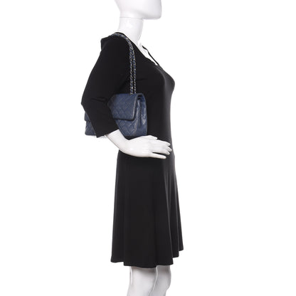 Chanel Lambskin Perforated Medium Double Flap Blue 2 of 9