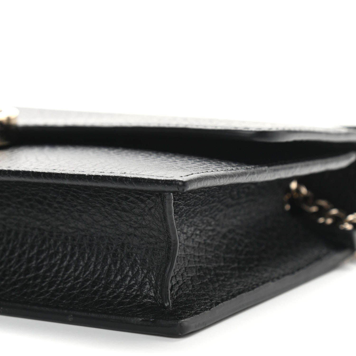 Gucci Dollar Calfskin Interlocking G Chain Wallet Black 10 of 10